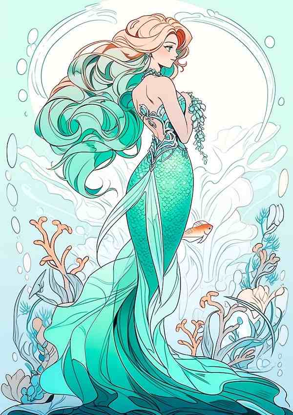 34 Stylish Mermaid Coloring Pages Anime Printable 28