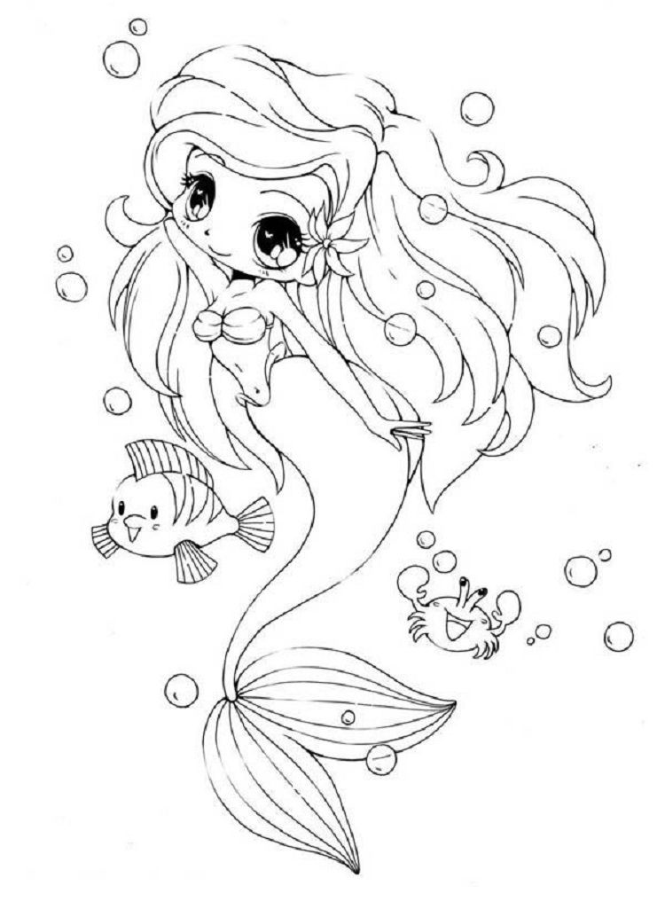 34 Stylish Mermaid Coloring Pages Anime Printable 4