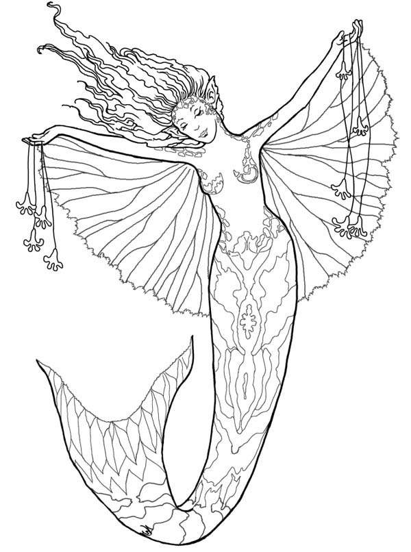 34 Stylish Mermaid Coloring Pages Anime Printable 5