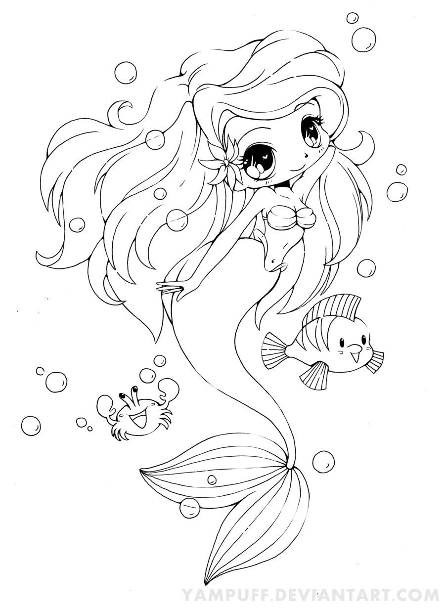 34 Stylish Mermaid Coloring Pages Anime Printable 6