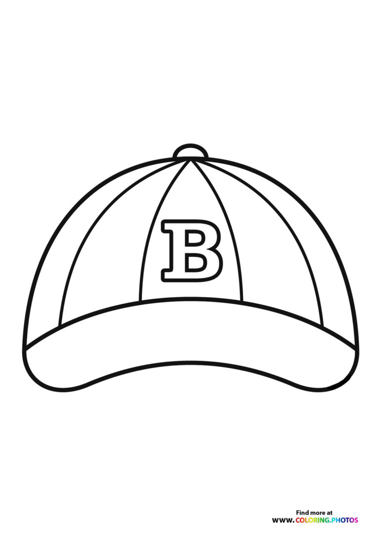 35 Cool Baseball Hat Coloring Pages Printable 1