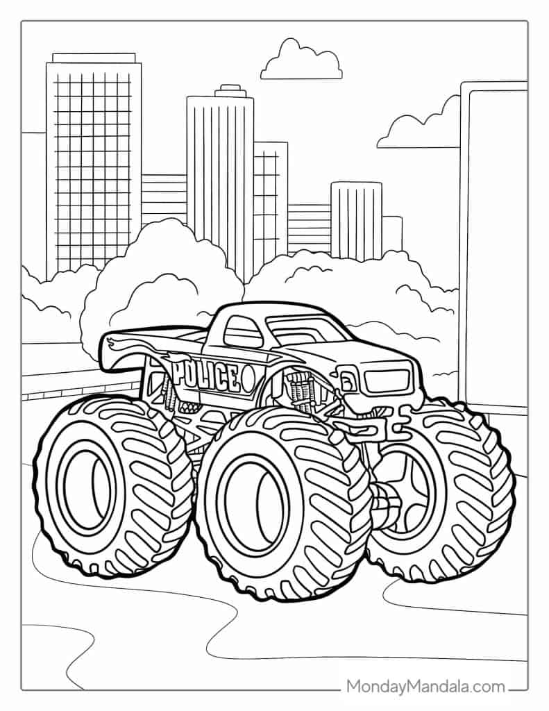 35 Epic Monster Truck Coloring Page Printable 11