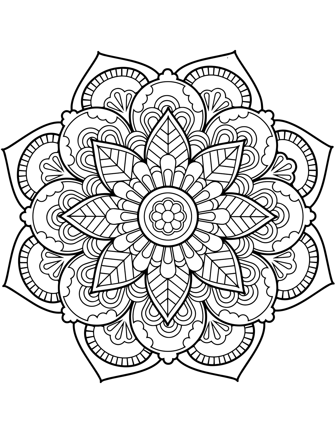 35 Flower Mandala Coloring Pages Printable 1