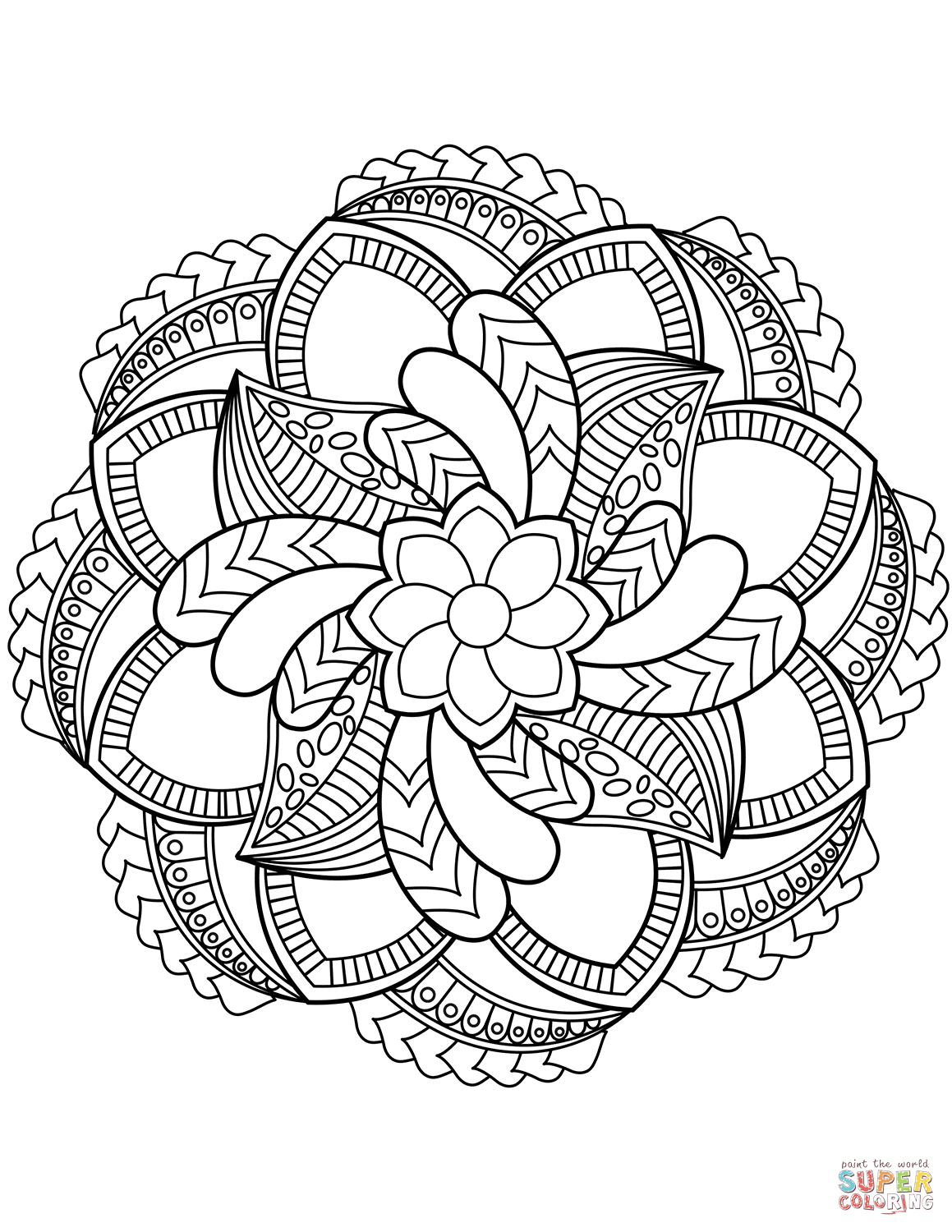 35 Flower Mandala Coloring Pages Printable 11