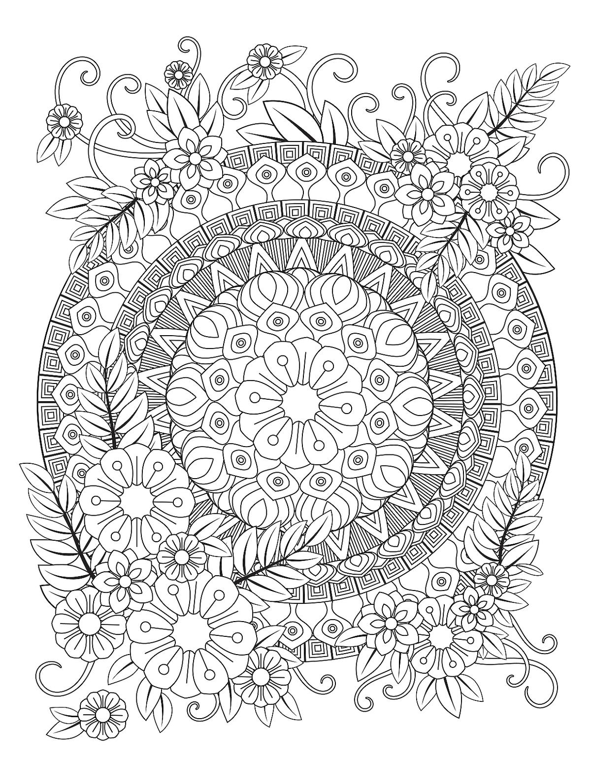 35 Flower Mandala Coloring Pages Printable 13