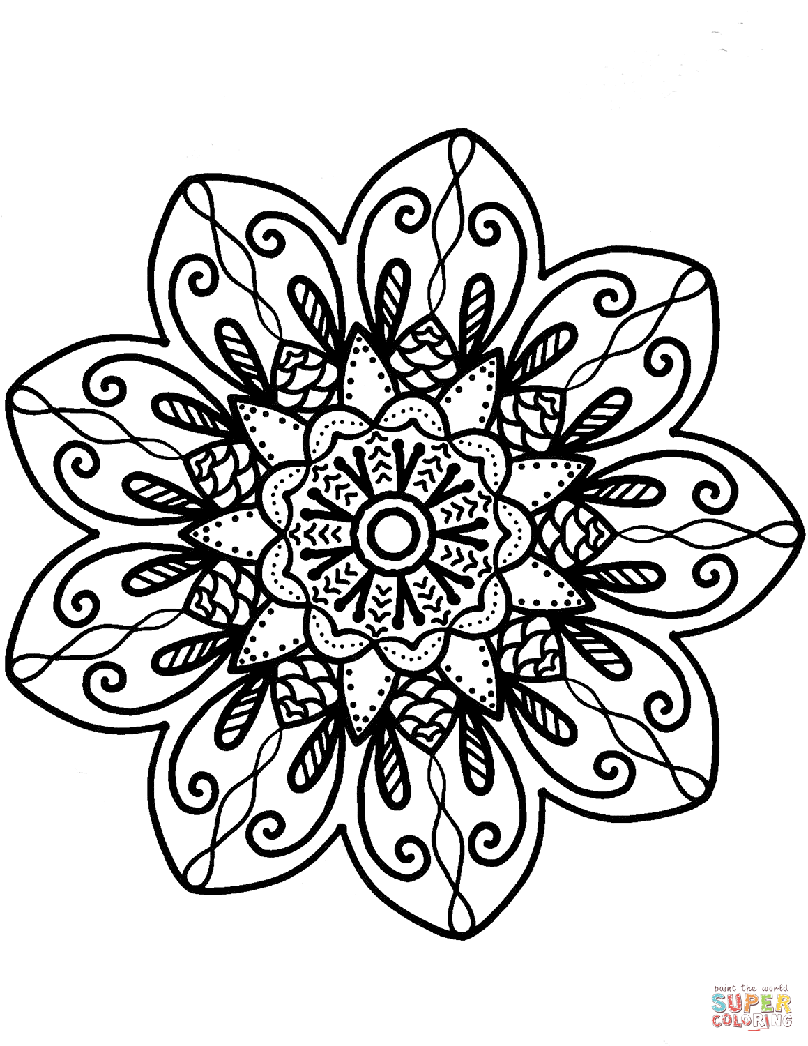 35 Flower Mandala Coloring Pages Printable 3