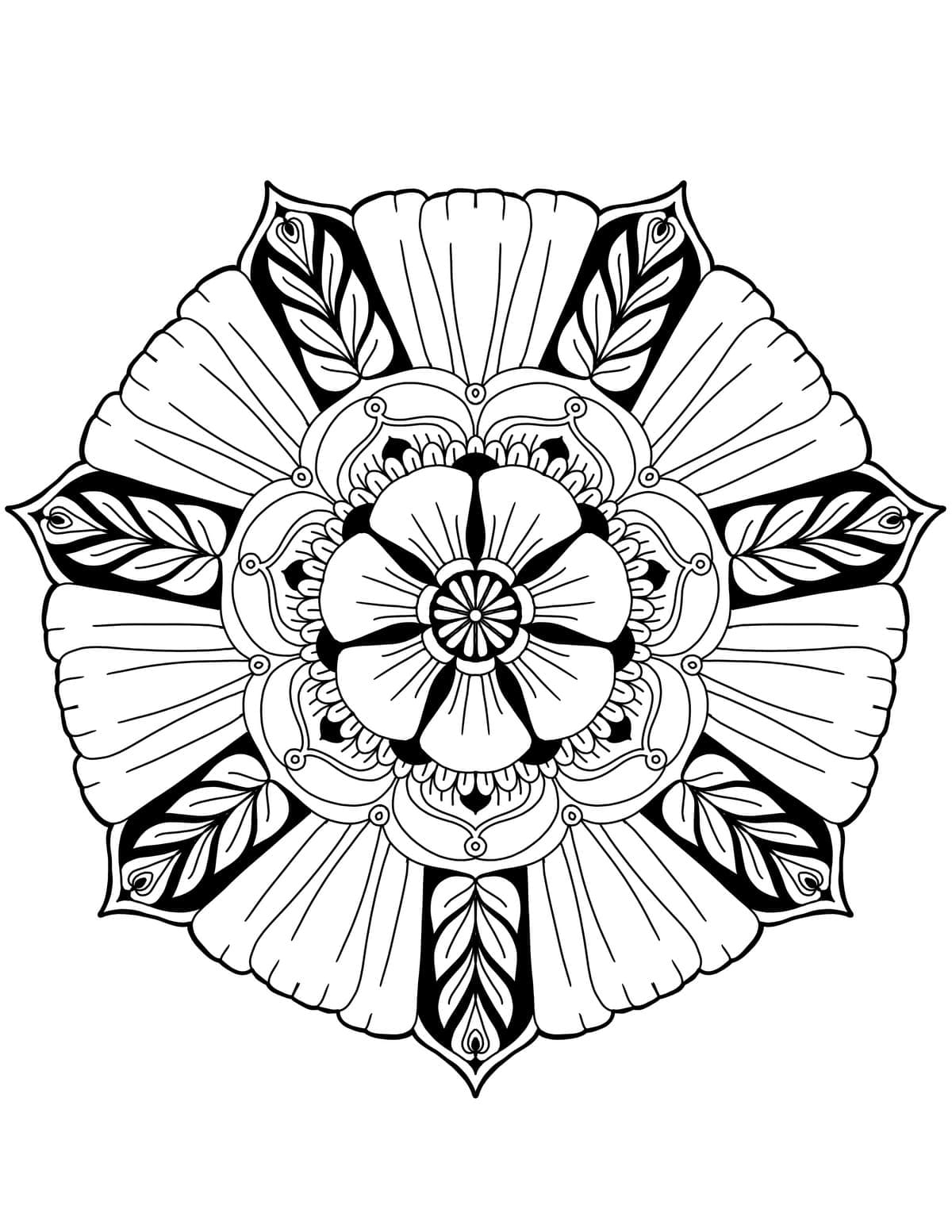 35 Flower Mandala Coloring Pages Printable 4