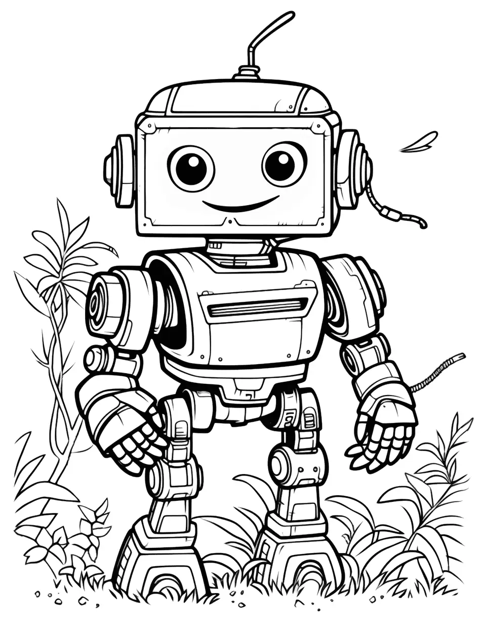 35 Robot Coloring Pages Printable 1