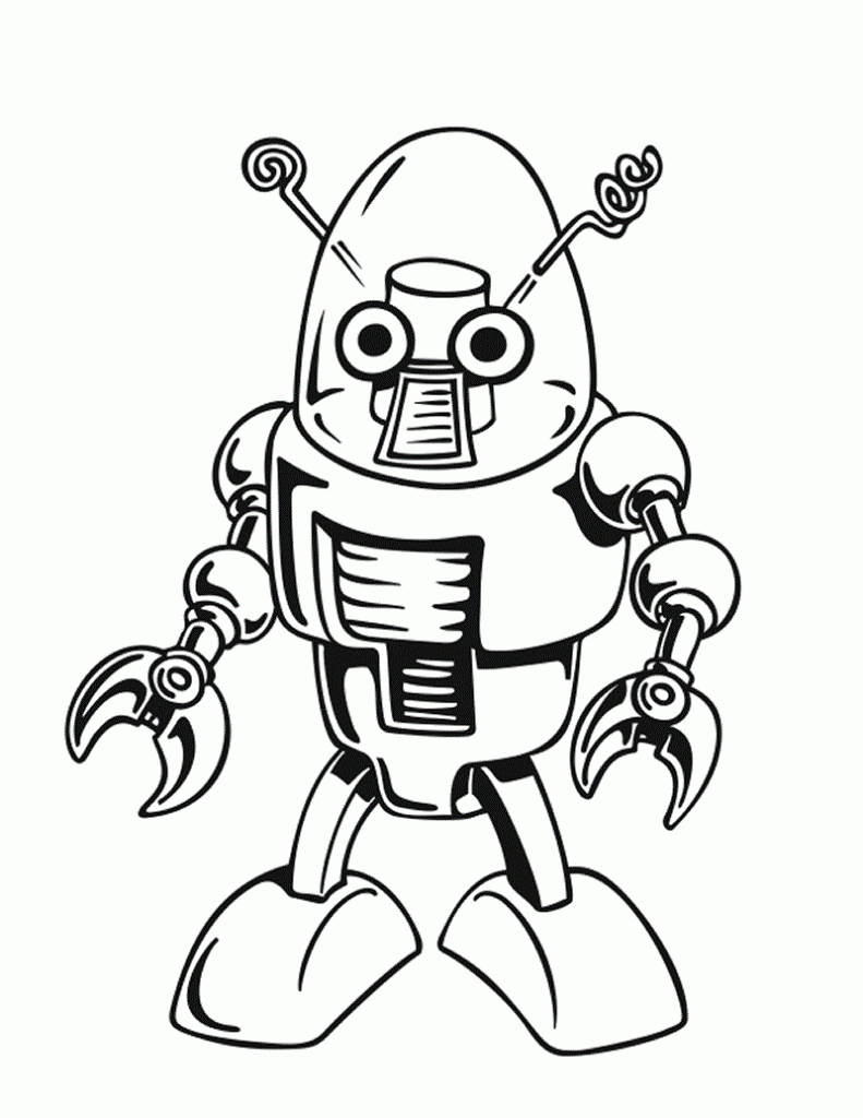 35 Robot Coloring Pages Printable 12