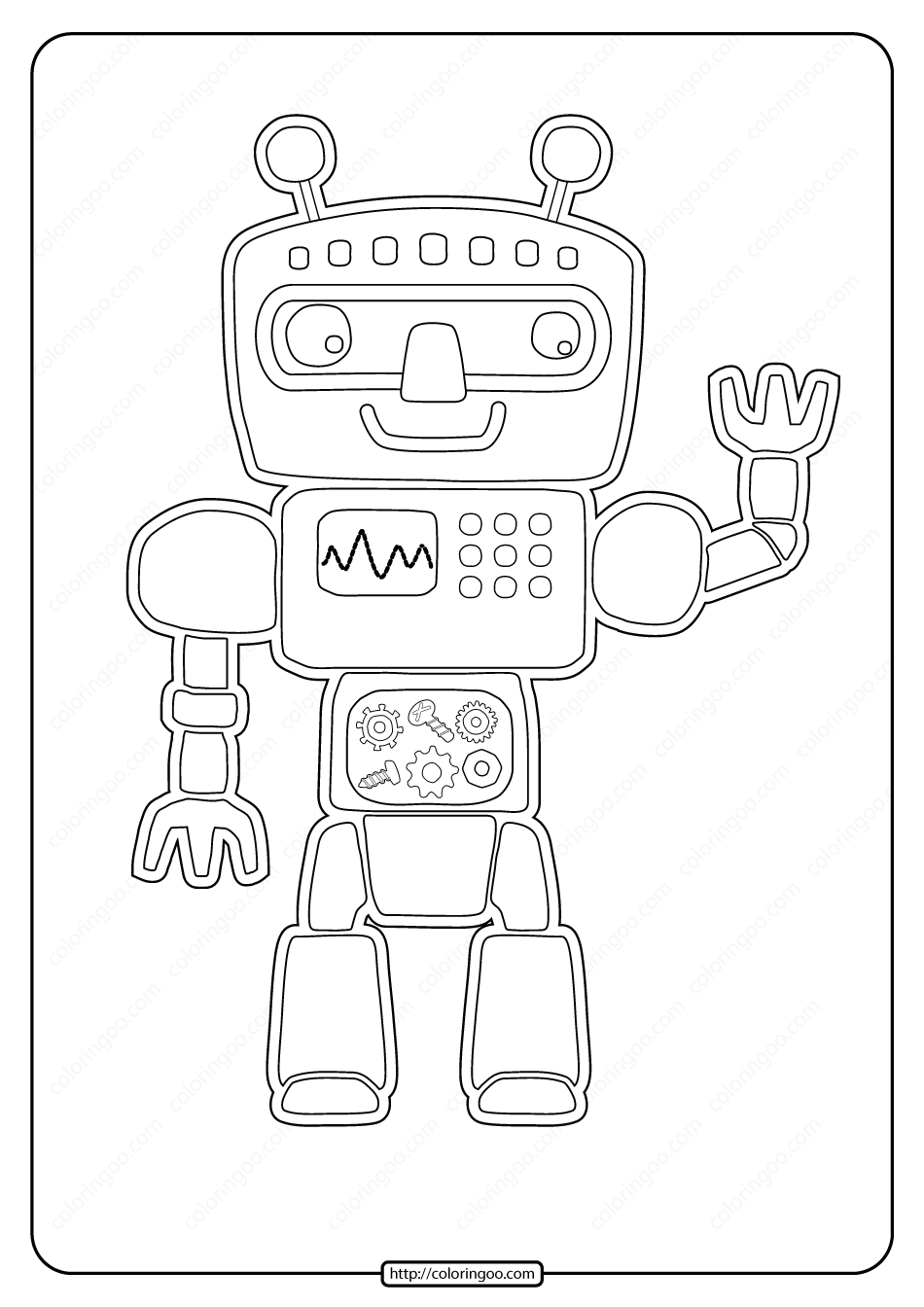 35 Robot Coloring Pages Printable 2