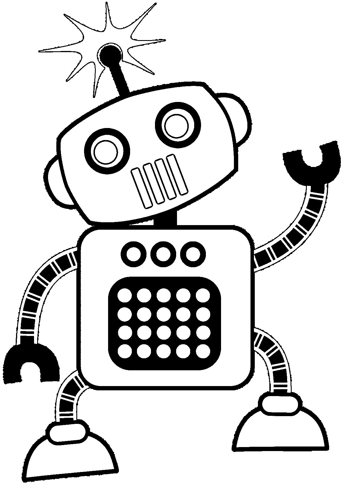 35 Robot Coloring Pages Printable 3