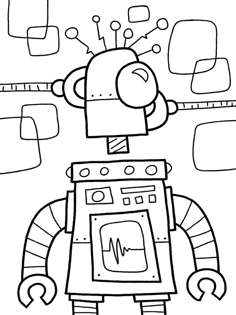 35 Robot Coloring Pages Printable 30