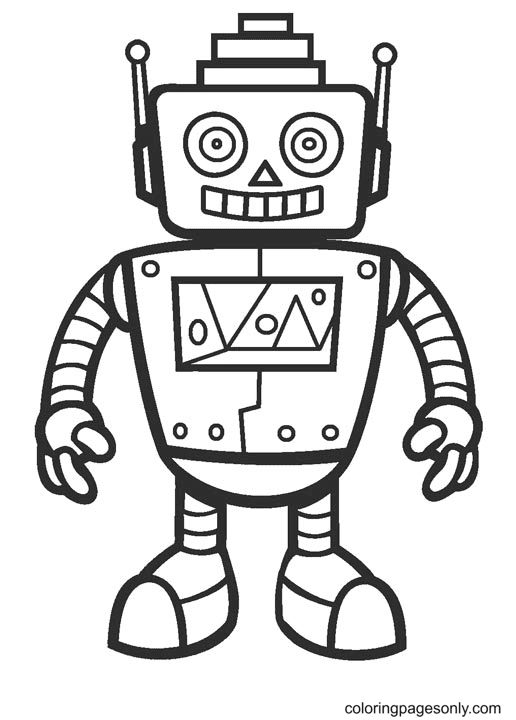 35 Robot Coloring Pages Printable 4