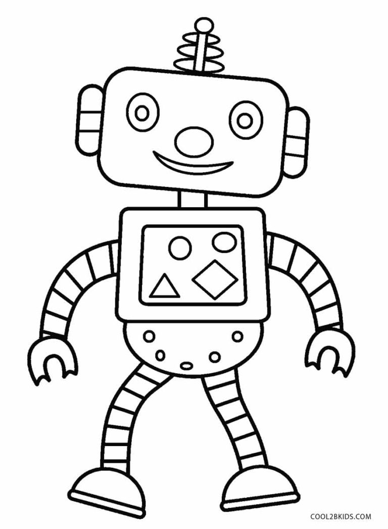 35 Robot Coloring Pages Printable 7