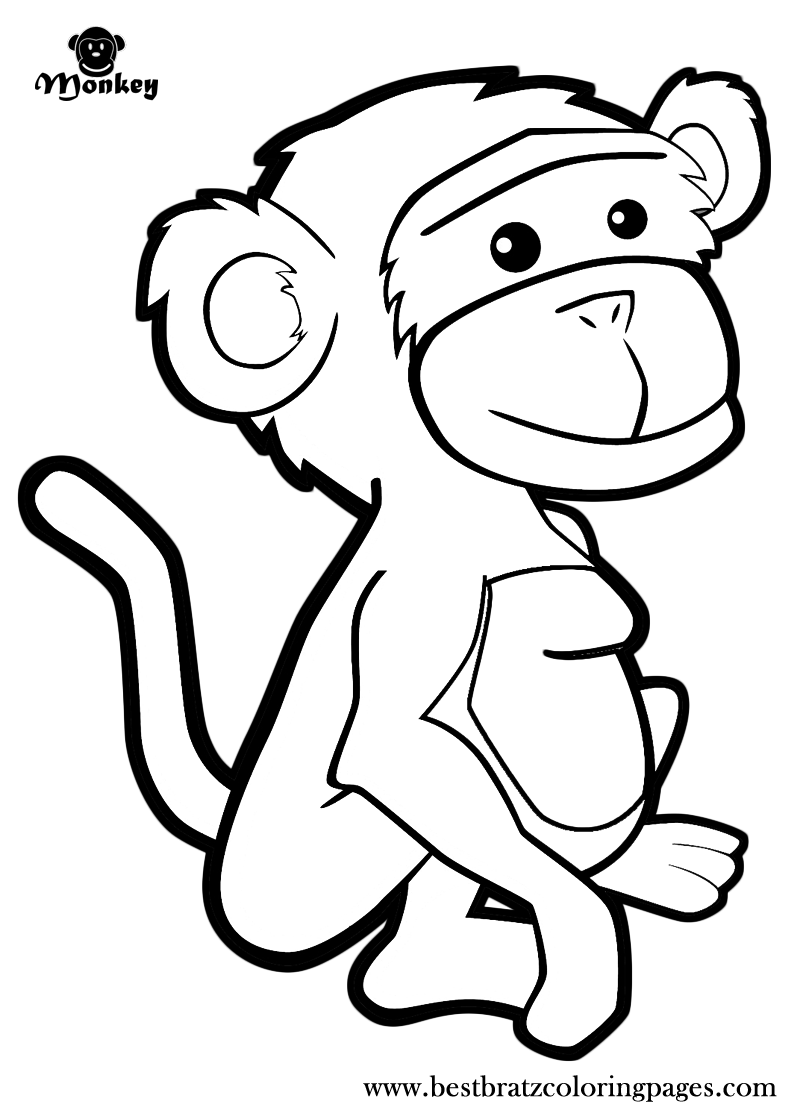 36 Cute Printable Monkey Coloring Pages Printable 12