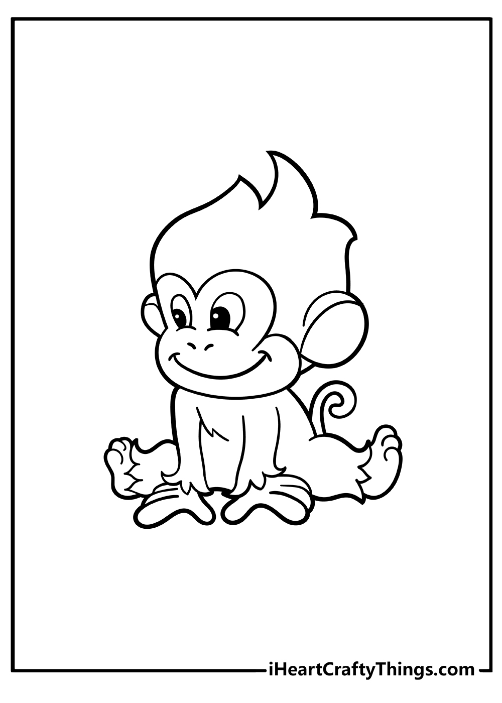 36 Cute Printable Monkey Coloring Pages Printable 18