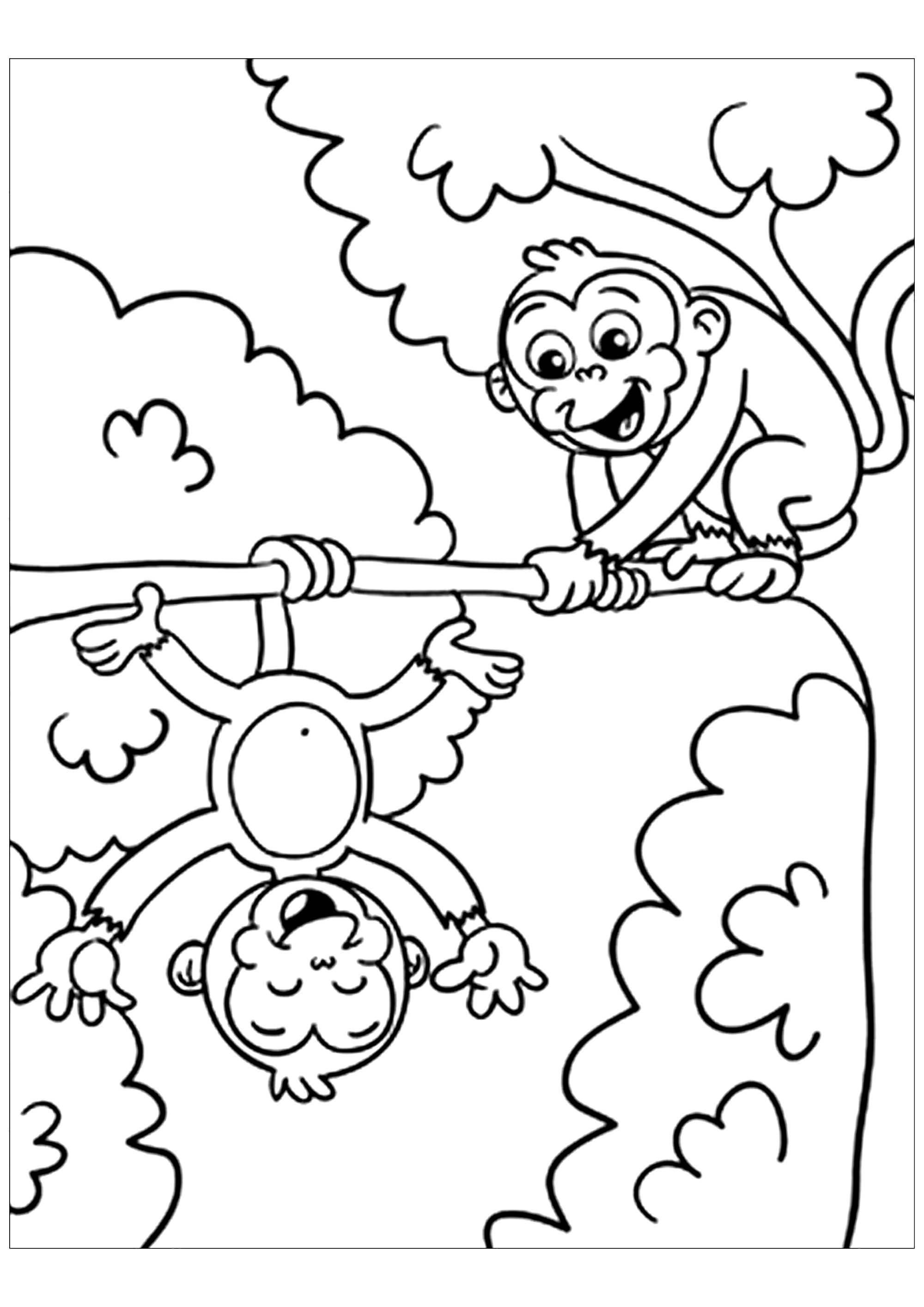 36 Cute Printable Monkey Coloring Pages Printable 25