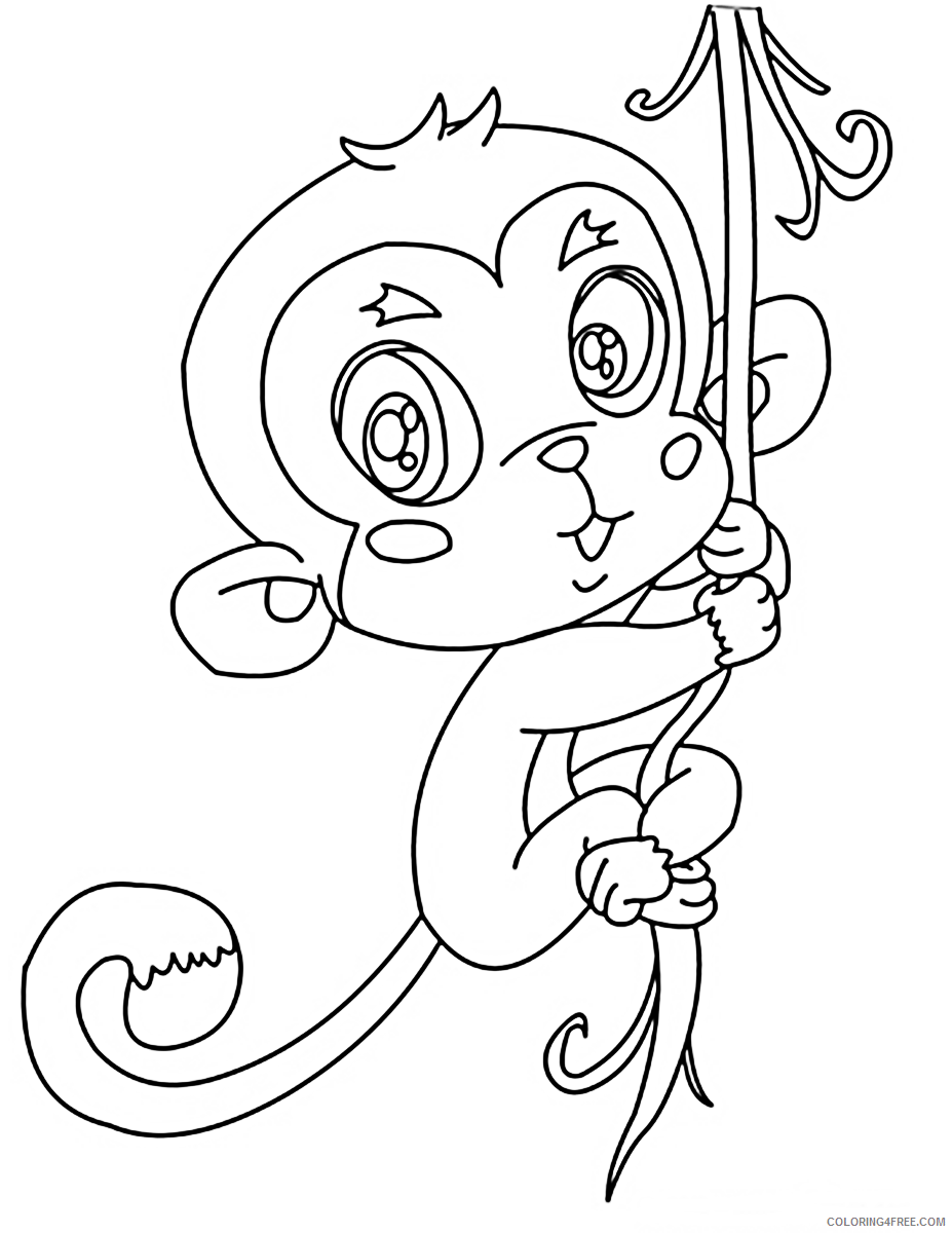 36 Cute Printable Monkey Coloring Pages Printable 34