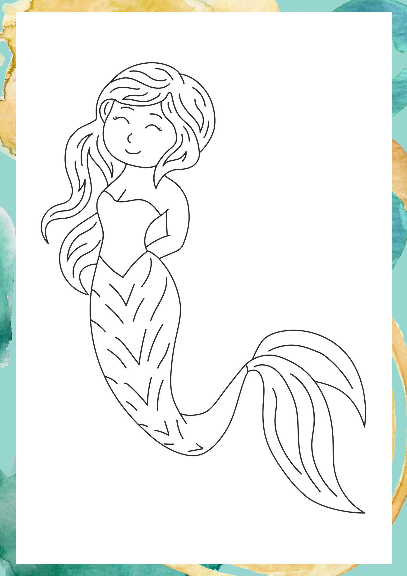 36 Lovely Free Coloring Pages Mermaid Printable 10