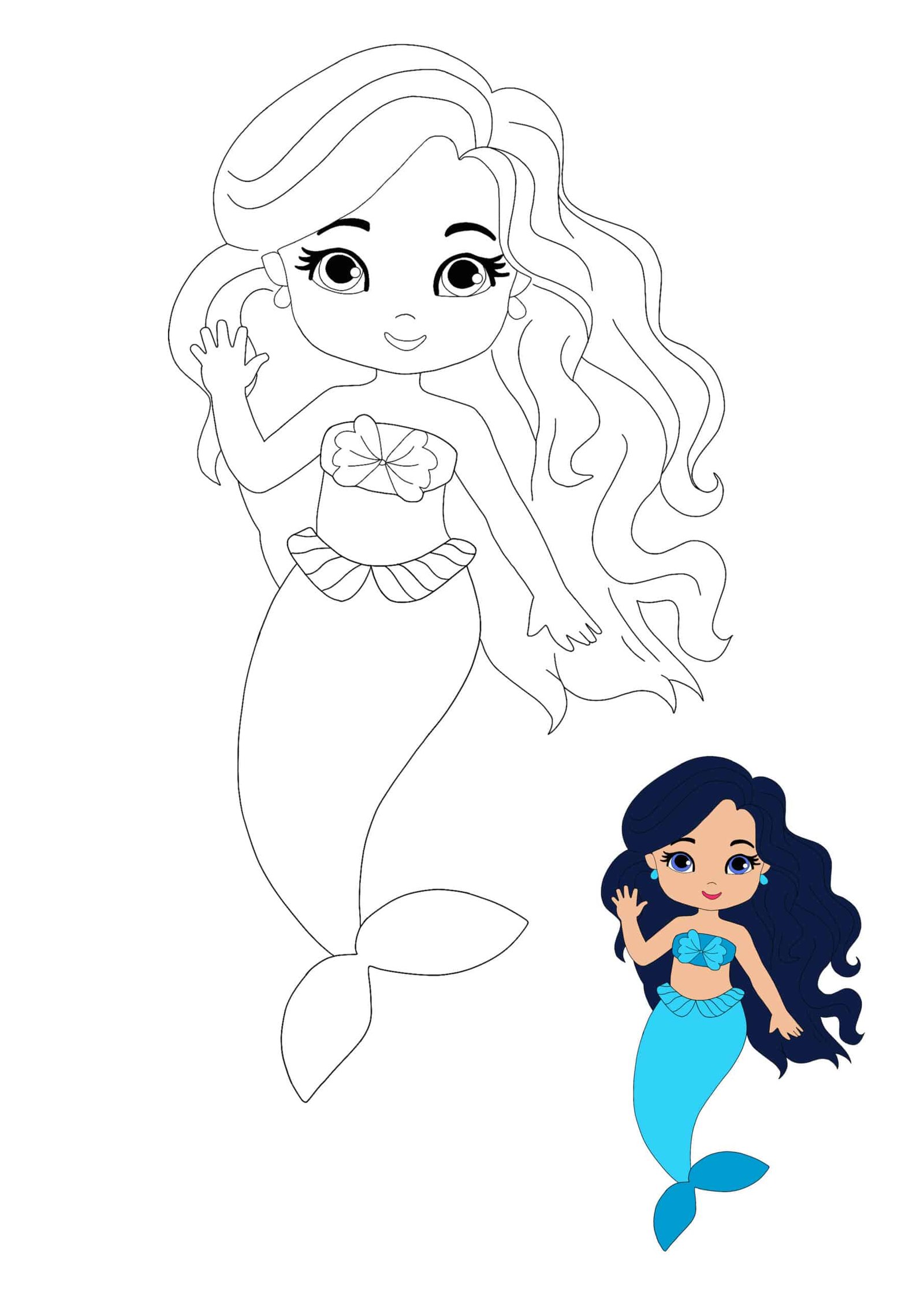 36 Lovely Free Coloring Pages Mermaid Printable 16