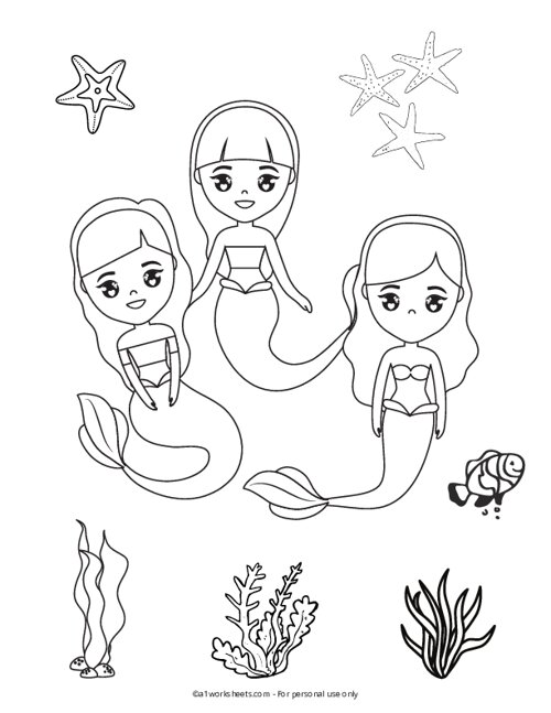 36 Lovely Free Coloring Pages Mermaid Printable 23