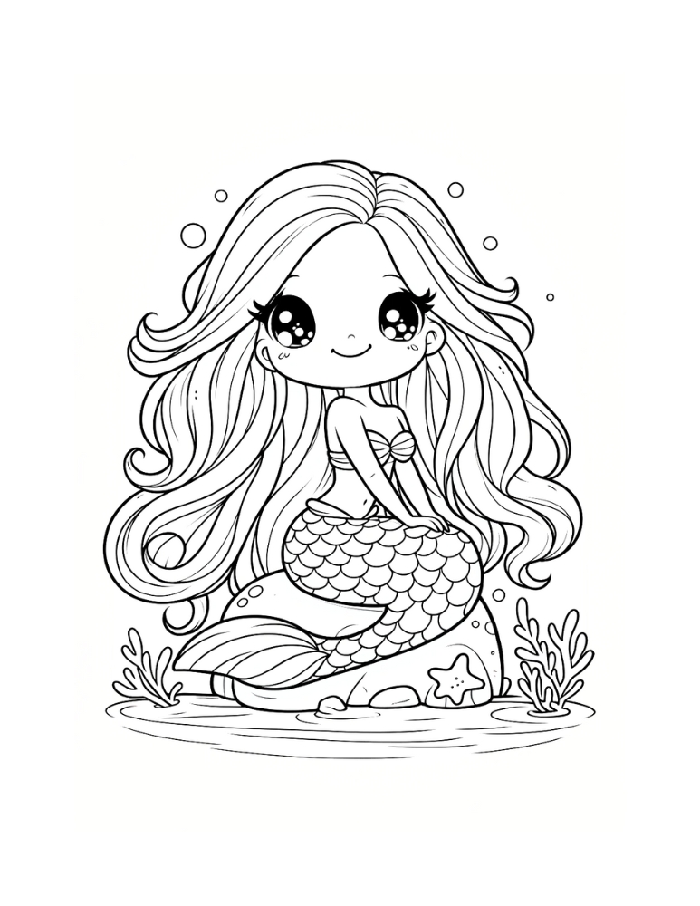 36 Lovely Free Coloring Pages Mermaid Printable 25