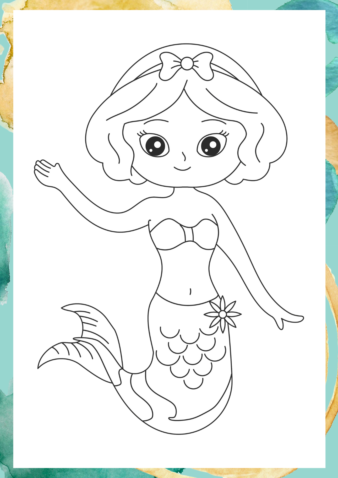 36 Lovely Free Coloring Pages Mermaid Printable 33