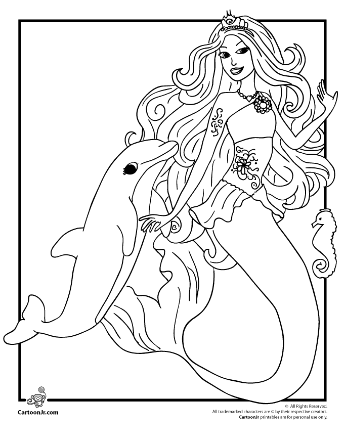 36 Lovely Free Coloring Pages Mermaid Printable 35