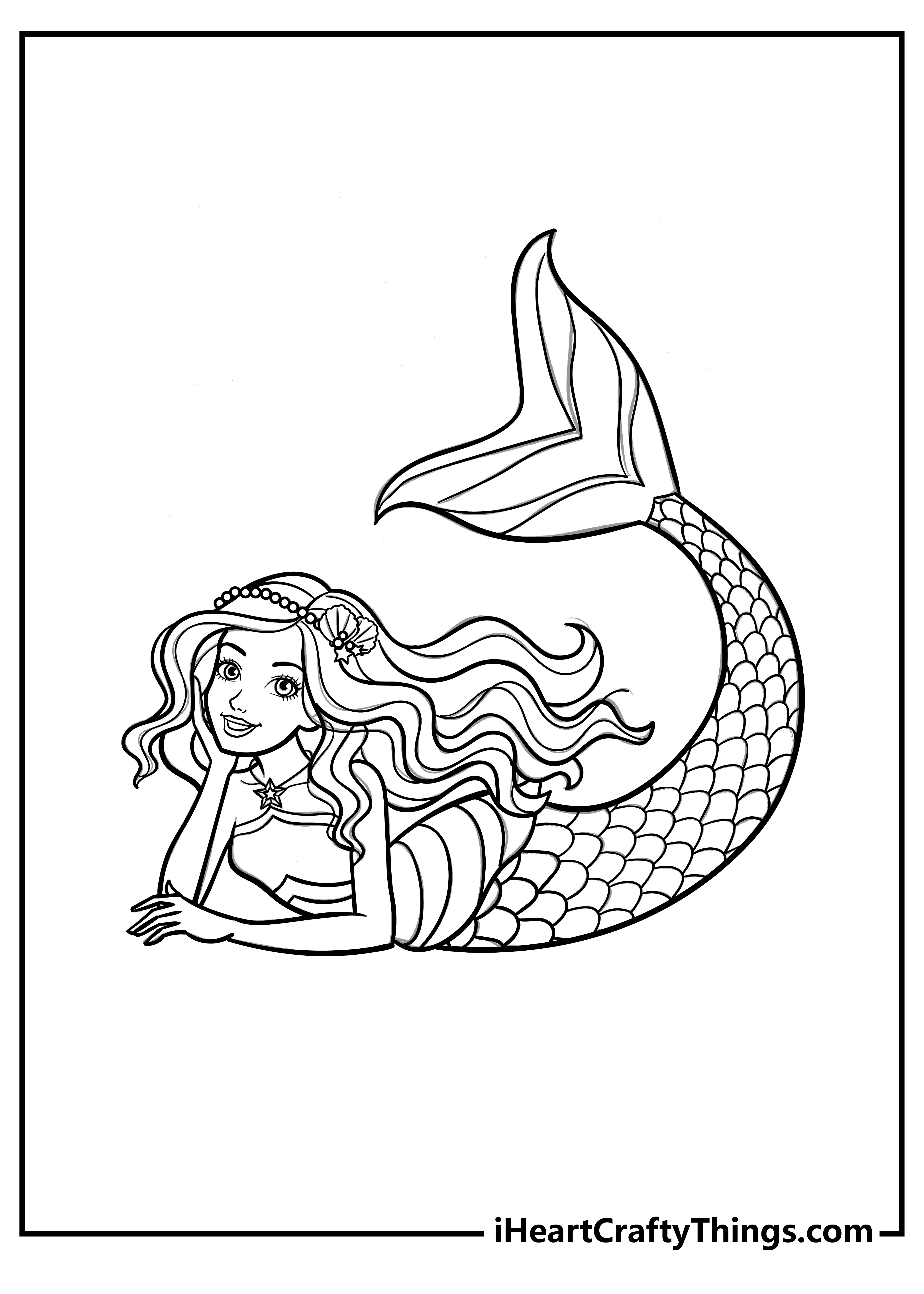 36 Lovely Free Coloring Pages Mermaid Printable 4