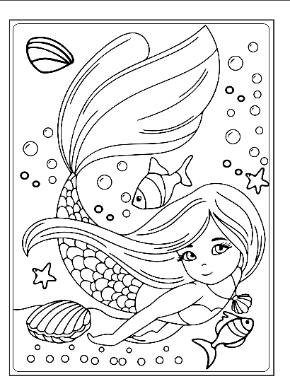 36 Lovely Free Coloring Pages Mermaid Printable 6