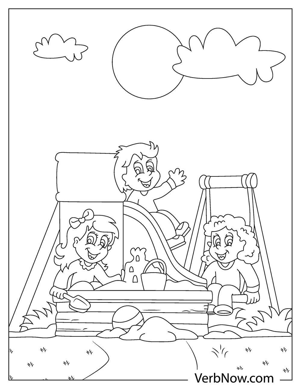 36 Playground Fun Coloring Pages Printable 1