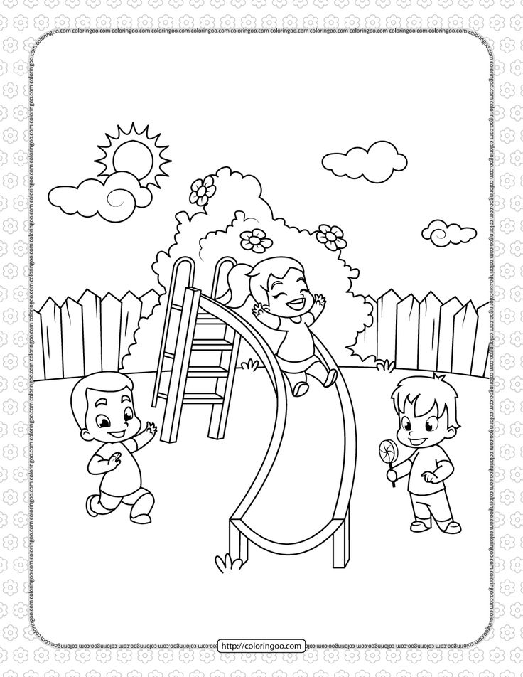 36 Playground Fun Coloring Pages Printable 2