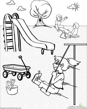 36 Playground Fun Coloring Pages Printable 28