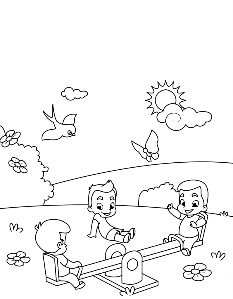 36 Playground Fun Coloring Pages Printable 33