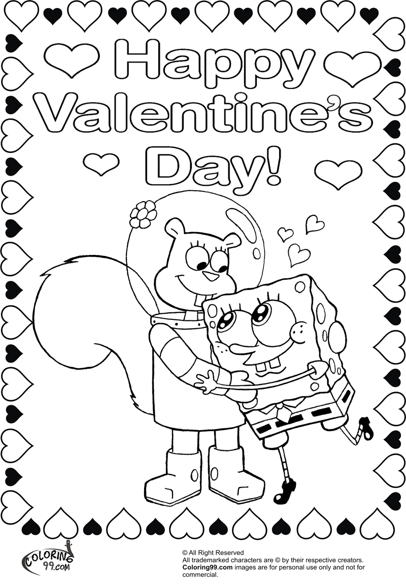 36 Valentine's Day Cartoon Coloring Pages Printable 1