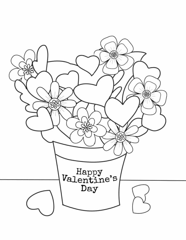 36 Valentine's Day Cartoon Coloring Pages Printable 12