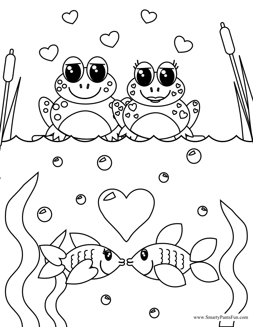 36 Valentine's Day Cartoon Coloring Pages Printable 13