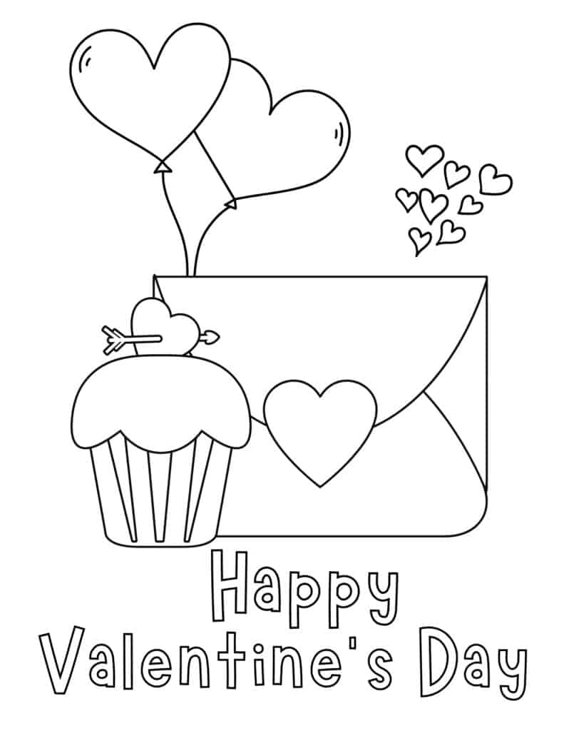 36 Valentine's Day Cartoon Coloring Pages Printable 16