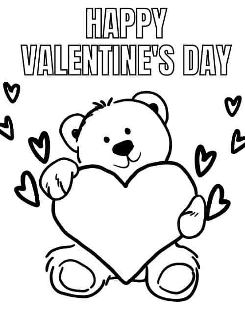 36 Valentine's Day Cartoon Coloring Pages Printable 2