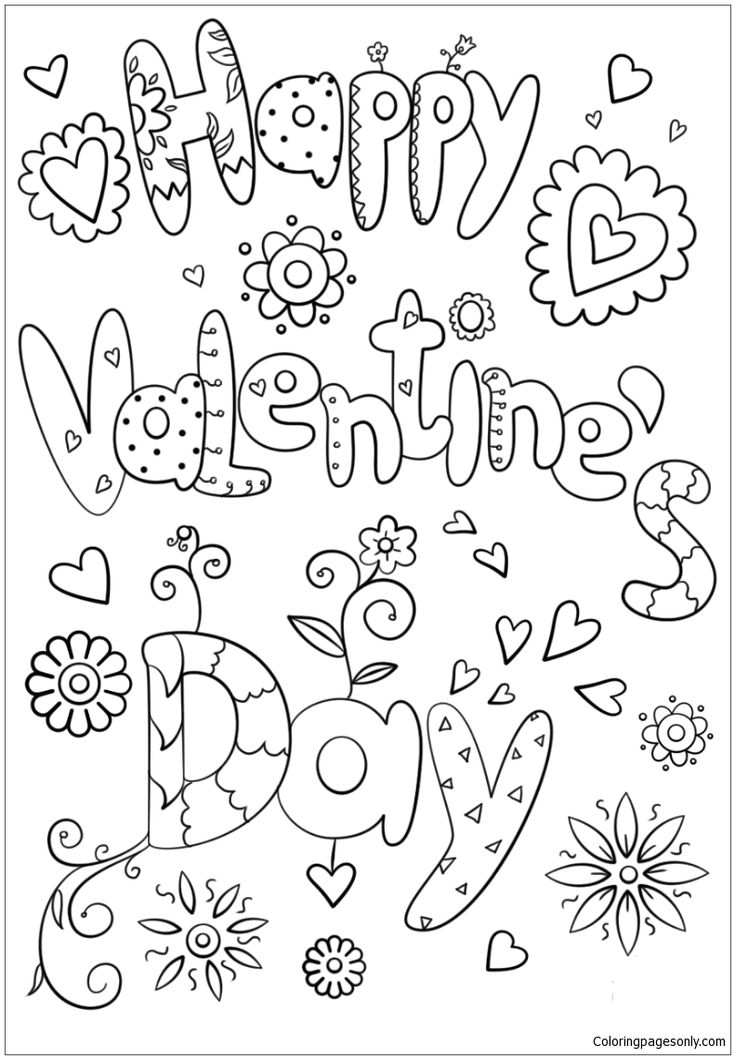 36 Valentine's Day Cartoon Coloring Pages Printable 25