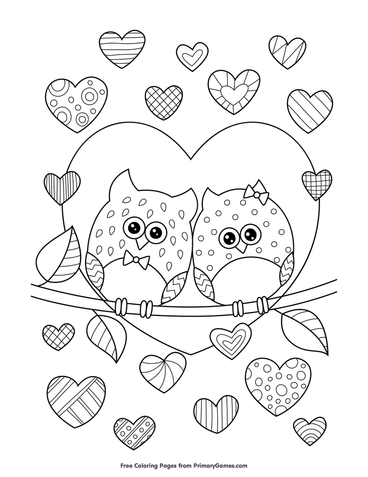 36 Valentine's Day Cartoon Coloring Pages Printable 26