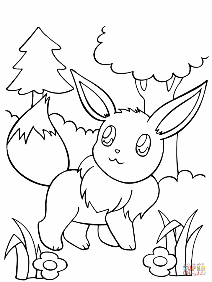 37 Cute Eevee Coloring Pages Printable 10