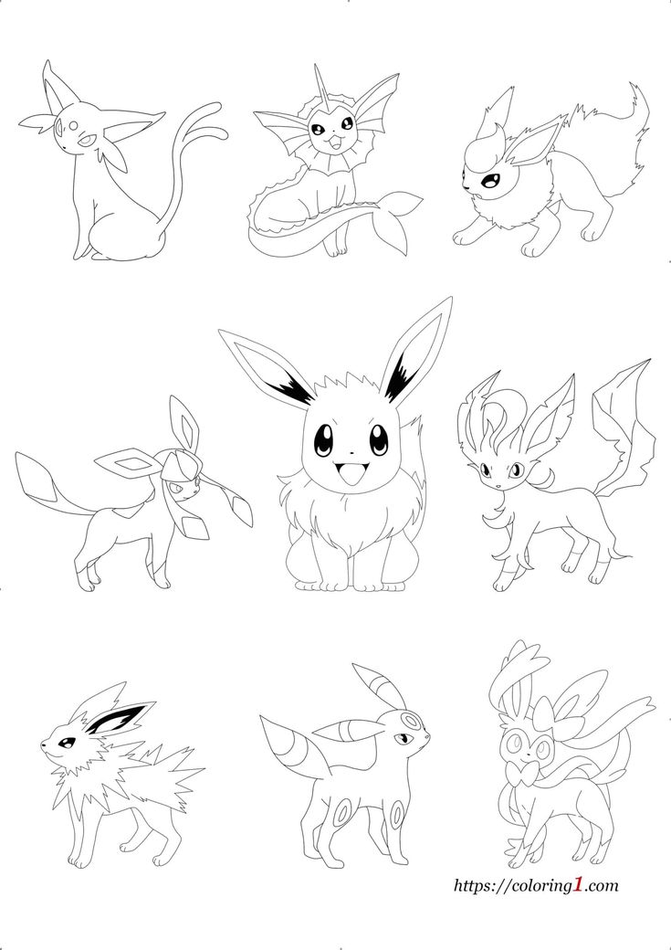 37 Cute Eevee Coloring Pages Printable 12