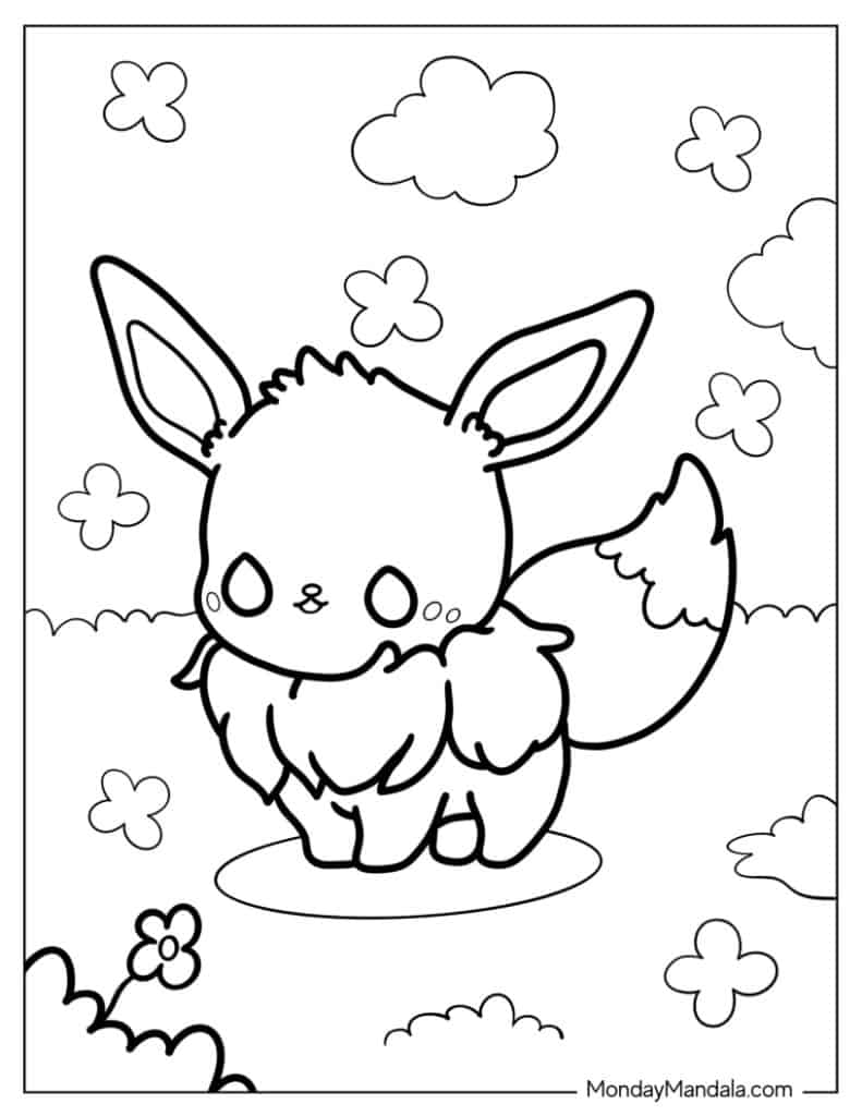 37 Cute Eevee Coloring Pages Printable 14