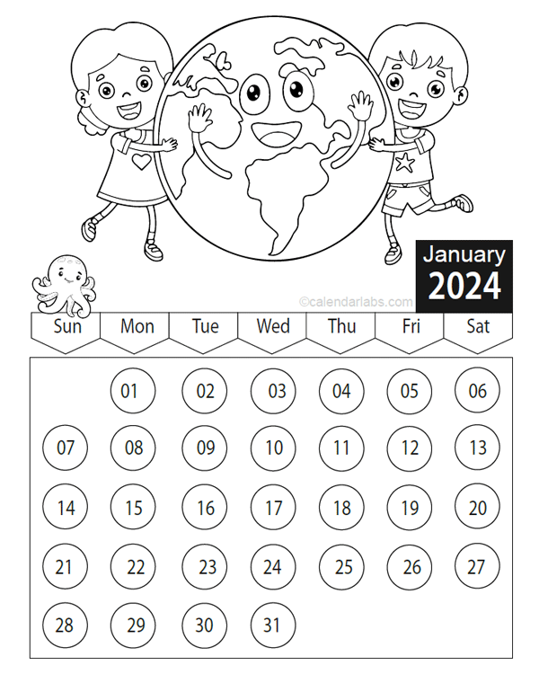 37 Earth Coloring Pages for Kids Printable 17