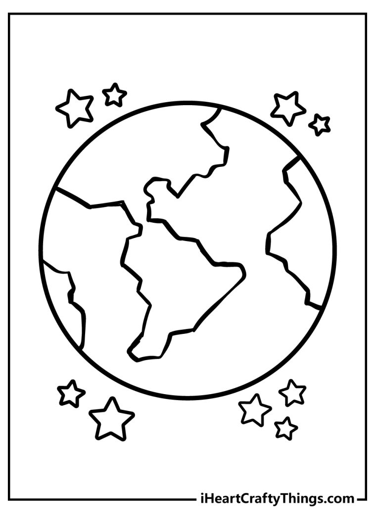 37 Earth Coloring Pages for Kids Printable 2