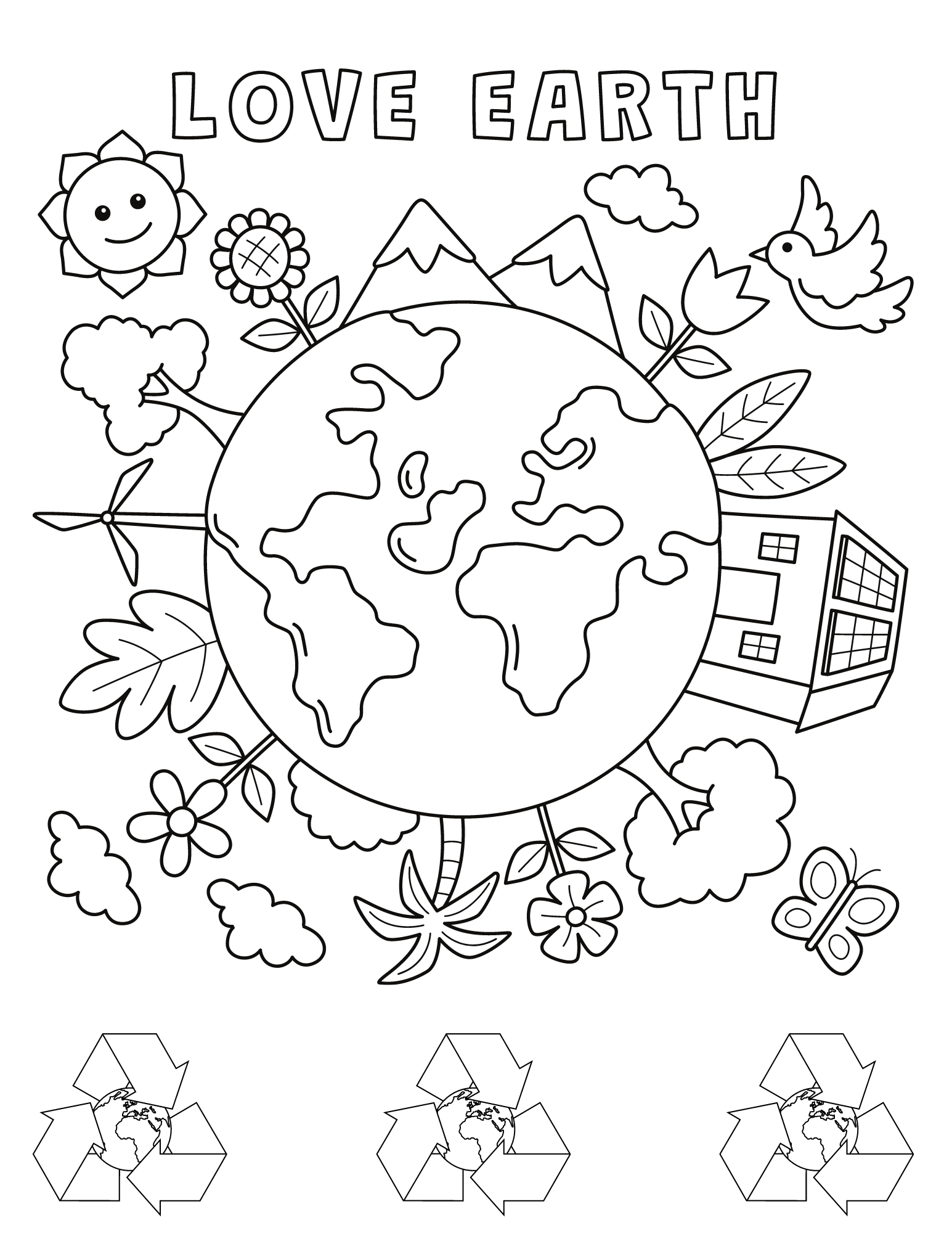 37 Earth Coloring Pages for Kids Printable 35