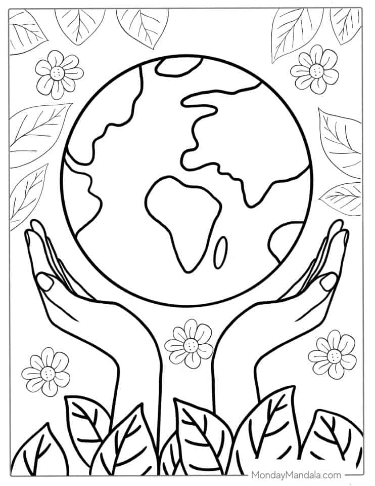 37 Earth Coloring Pages for Kids Printable 5