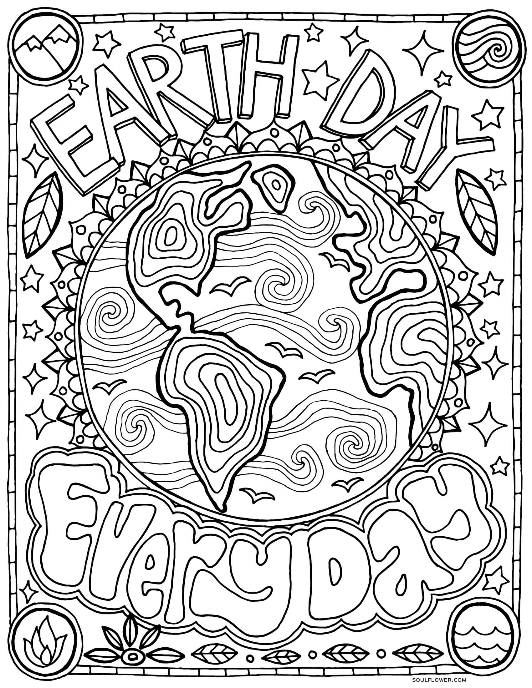 37 Earth Coloring Pages for Kids Printable 6