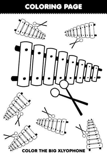 37 Fun Xylophone Coloring Pages Printable 2